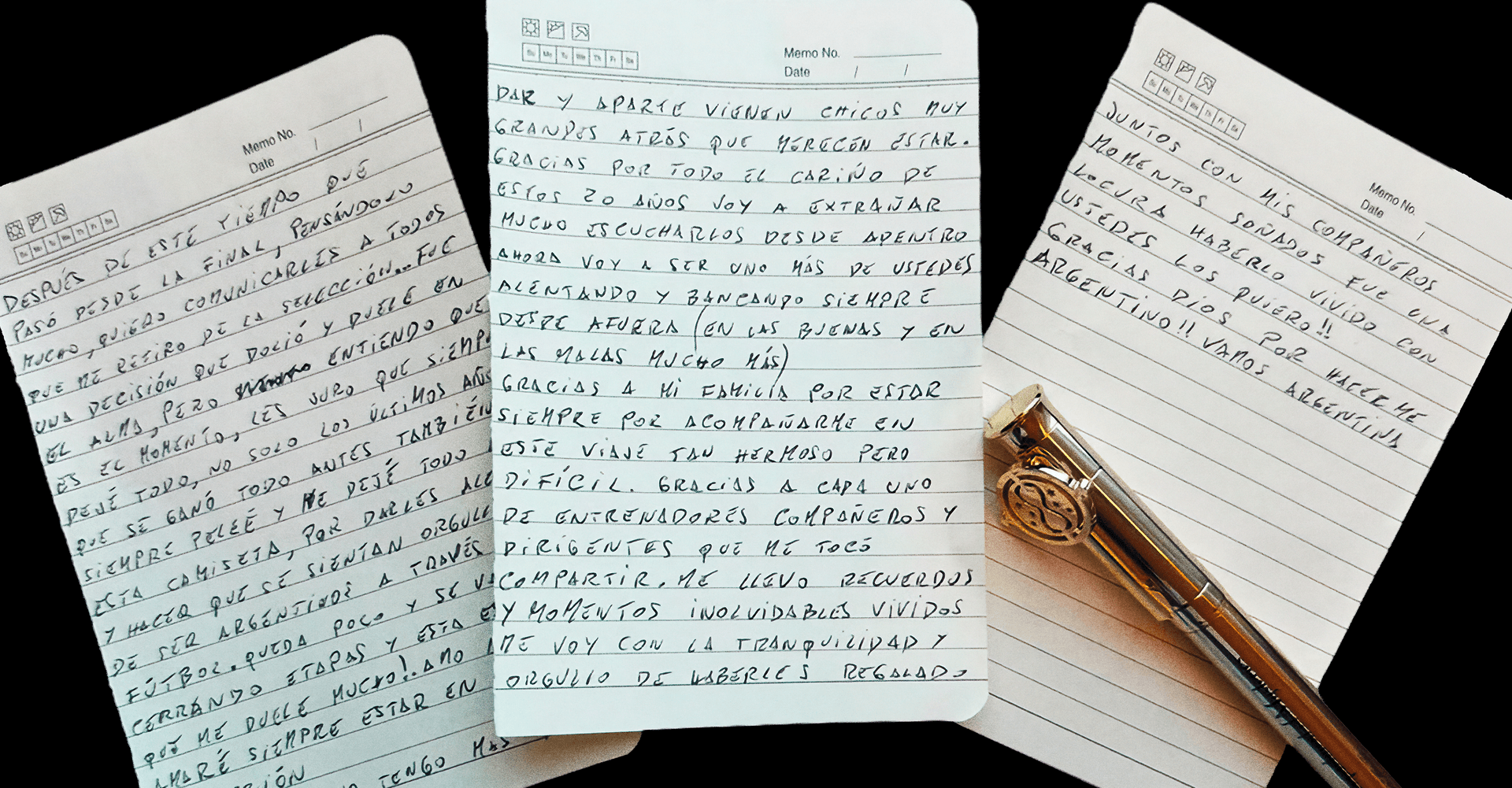 La carta de despedida de Messi — colección Messi de Samcro Remeras