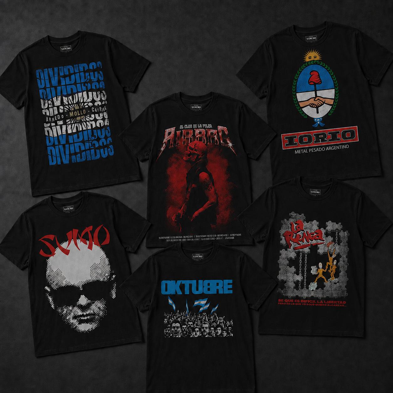 Remeras de rock nacional — Divididos, Sumo, La Renga, Los Redondos