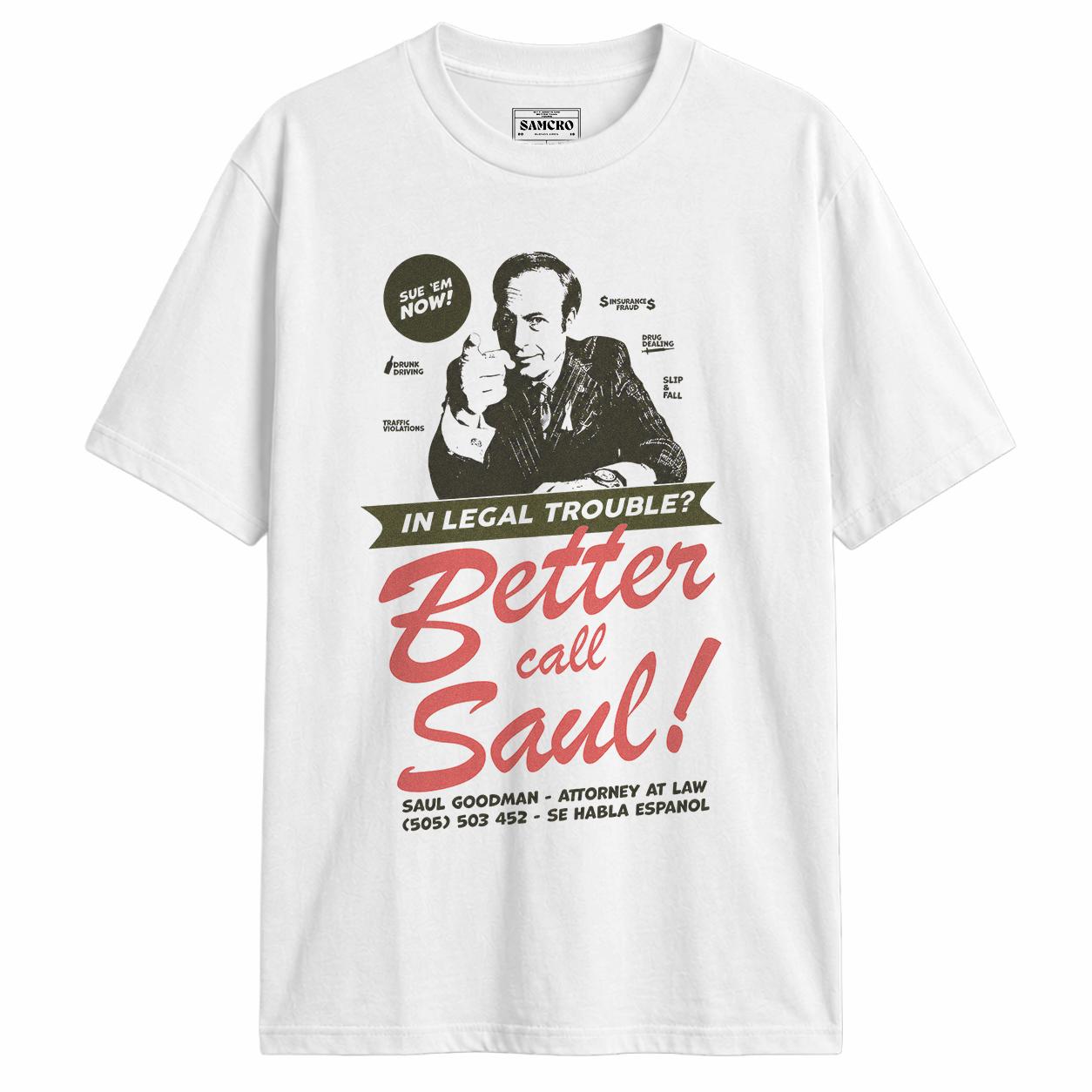 Better Call Saul - In Legal Trouble Yellow en color Blanco — vista frontal