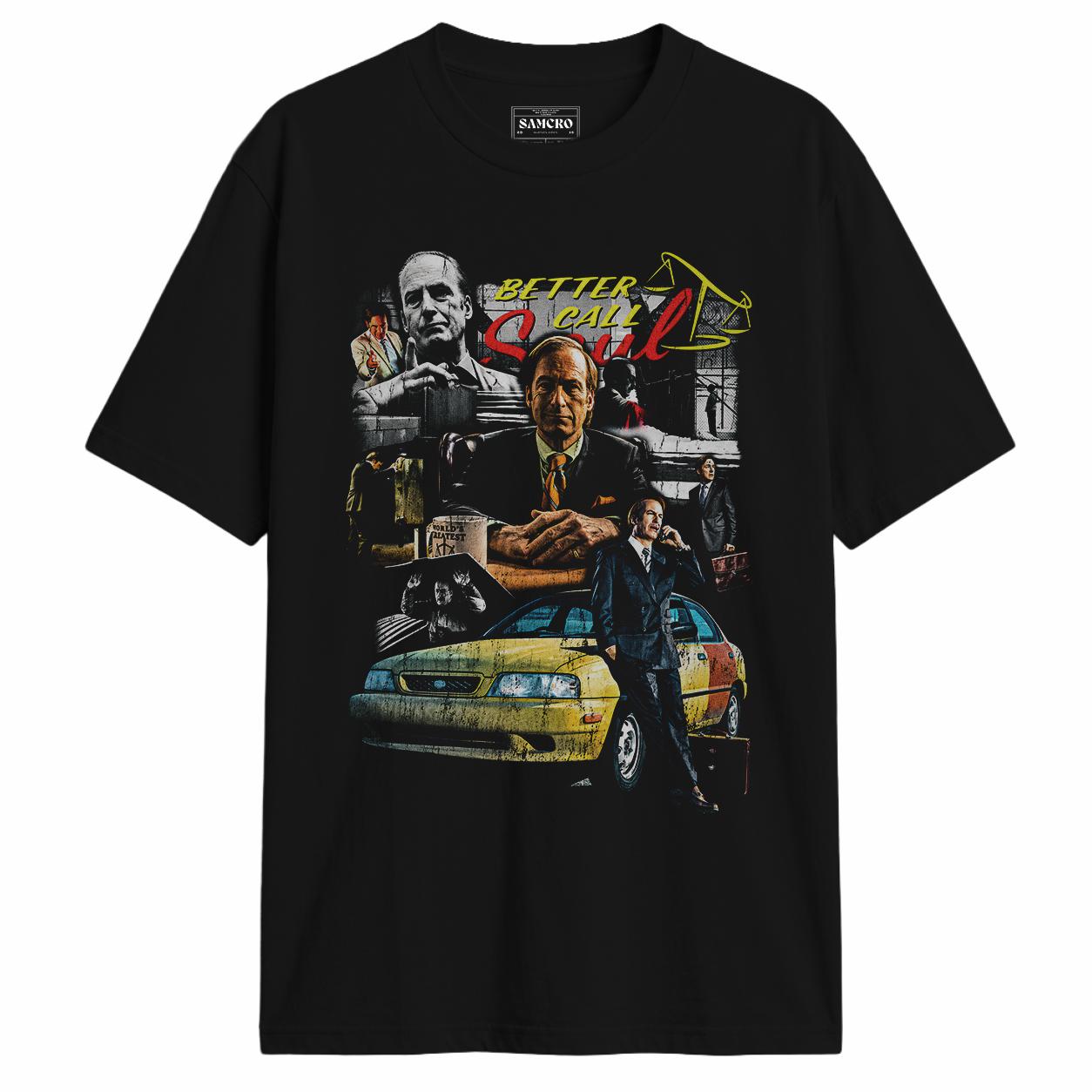 Better Call Saul - Office Car Collage en color Negro — vista frontal