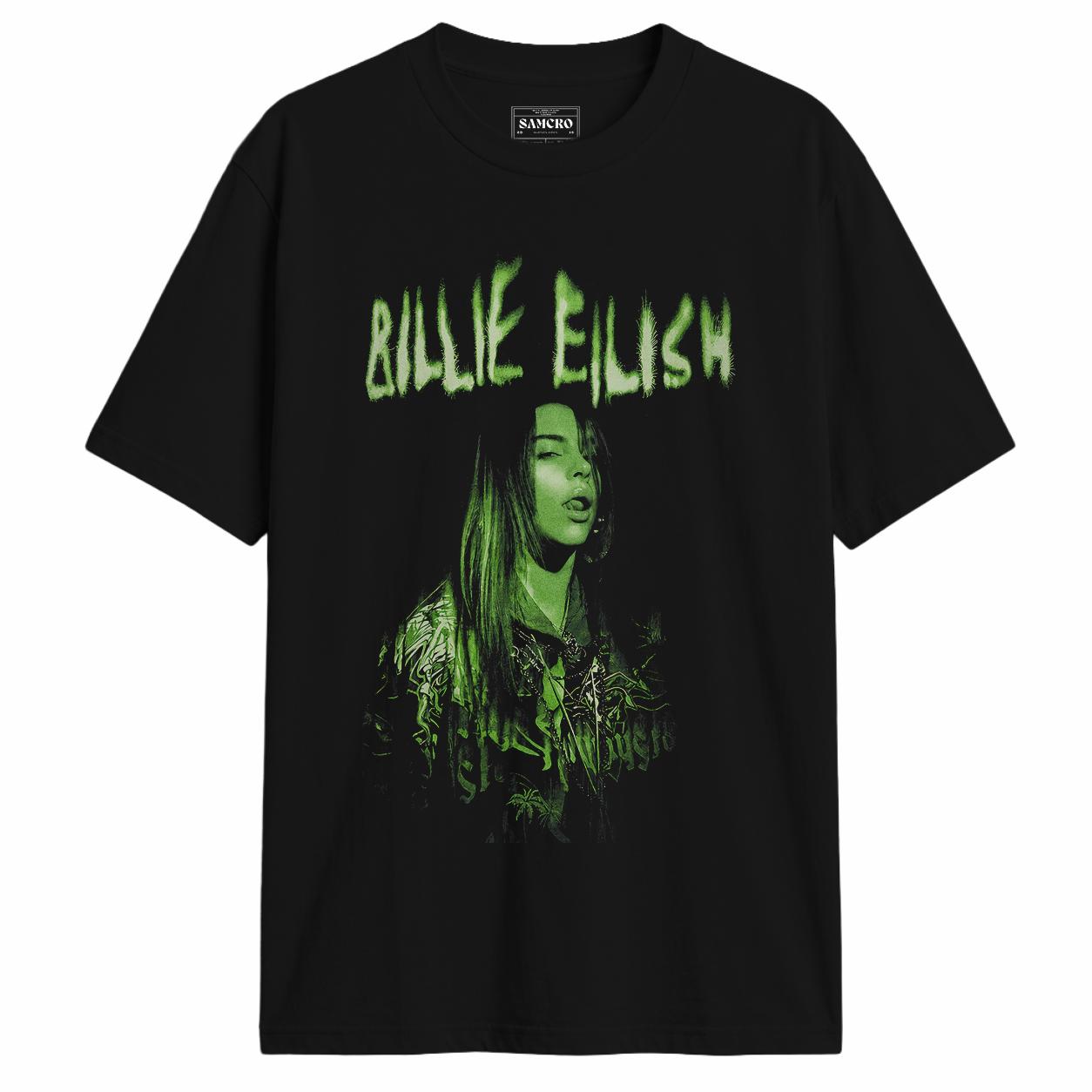 Billie Eilish - Neon Green Portrait en color Negro — vista frontal