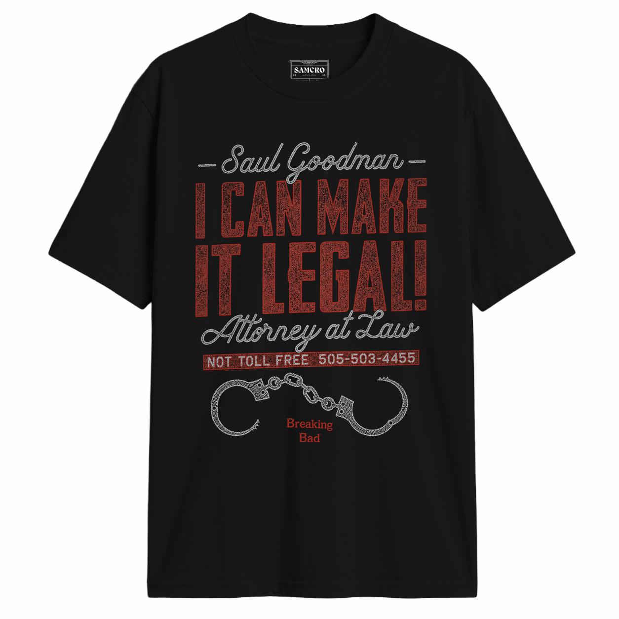 Breaking Bad - Saul Goodman I Can Make It Legal en color Negro — vista frontal