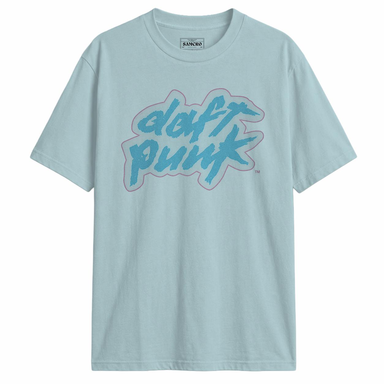 Daft Punk - Script Logo Blue en color Celeste — vista frontal
