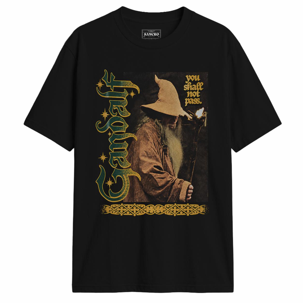 El Señor de los Anillos - Gandalf You Shall Not Pass en color Negro — vista frontal