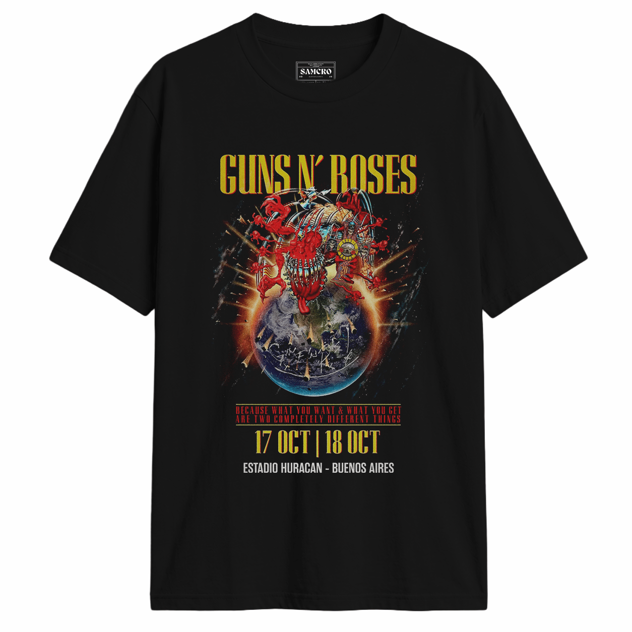 Guns N' Roses 14 en color Negro — vista frontal
