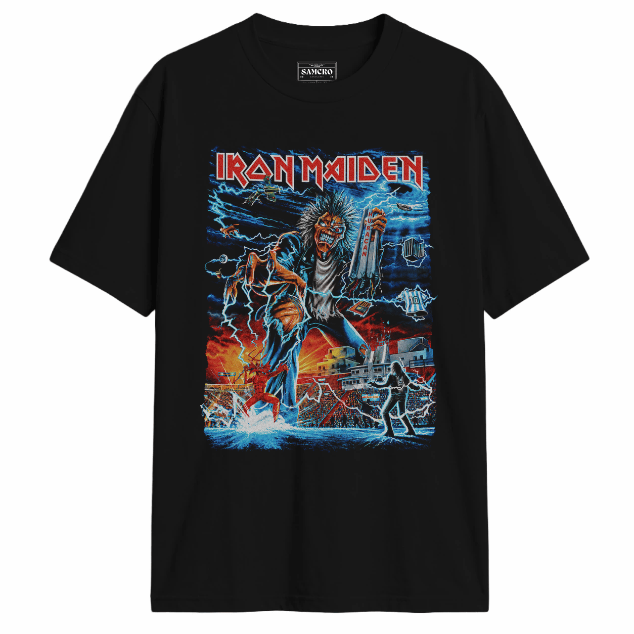Iron Maiden - Run For Argentina en color Negro — vista frontal