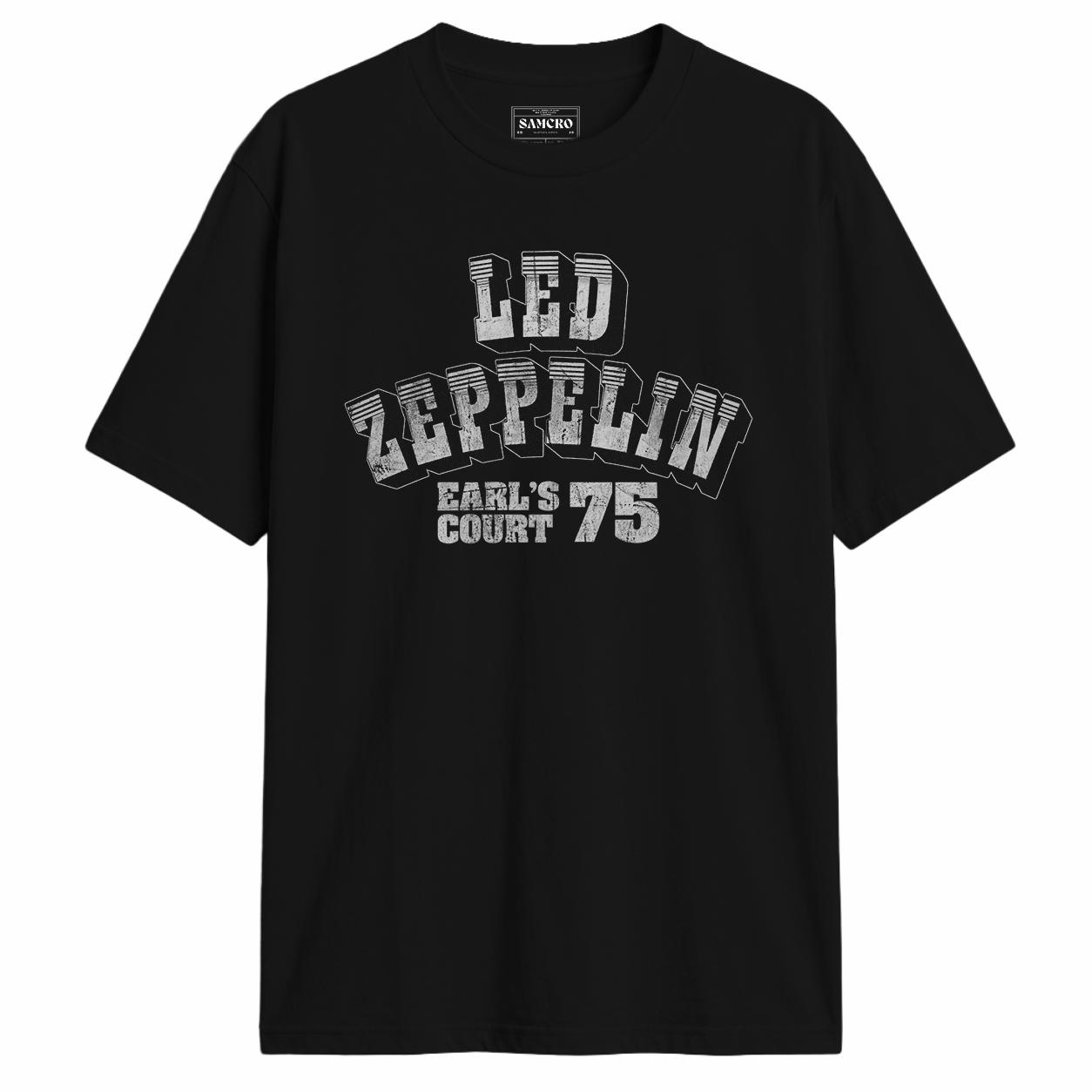 Led Zeppelin - Earls Court 75 en color Negro — vista frontal