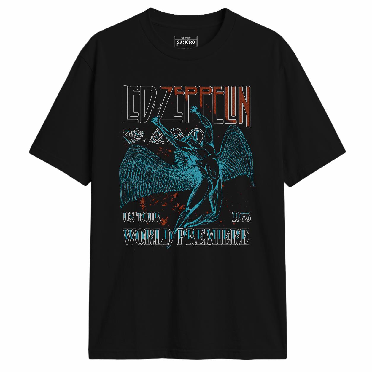 Led Zeppelin - Icarus US Tour 1975 en color Negro — vista frontal