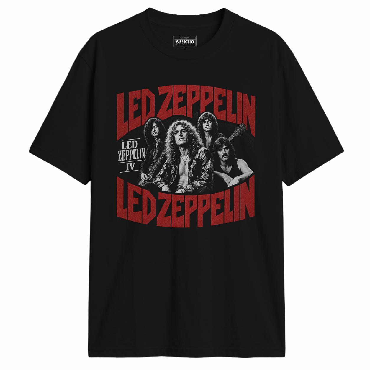 Led Zeppelin - IV Band Portrait en color Negro — vista frontal