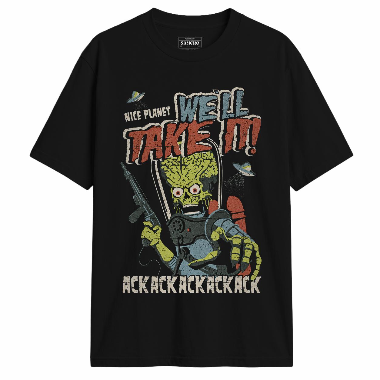 Mars Attacks - Ack Ack Ack Well Take It en color Negro — vista frontal