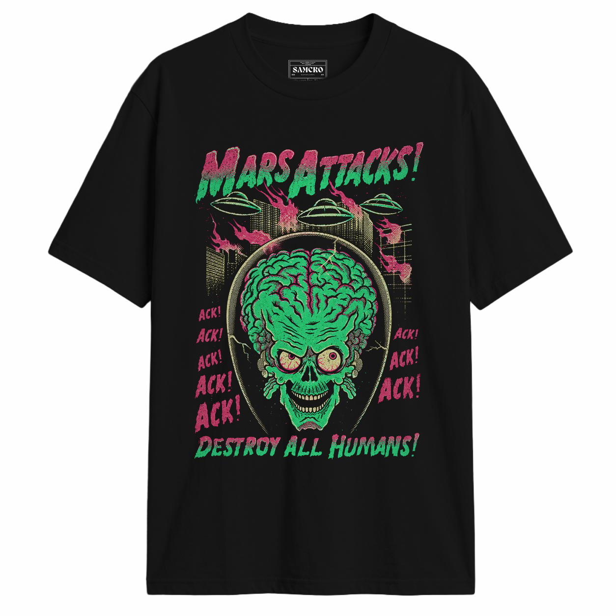 Mars Attacks - Destroy All Humans en color Negro — vista frontal