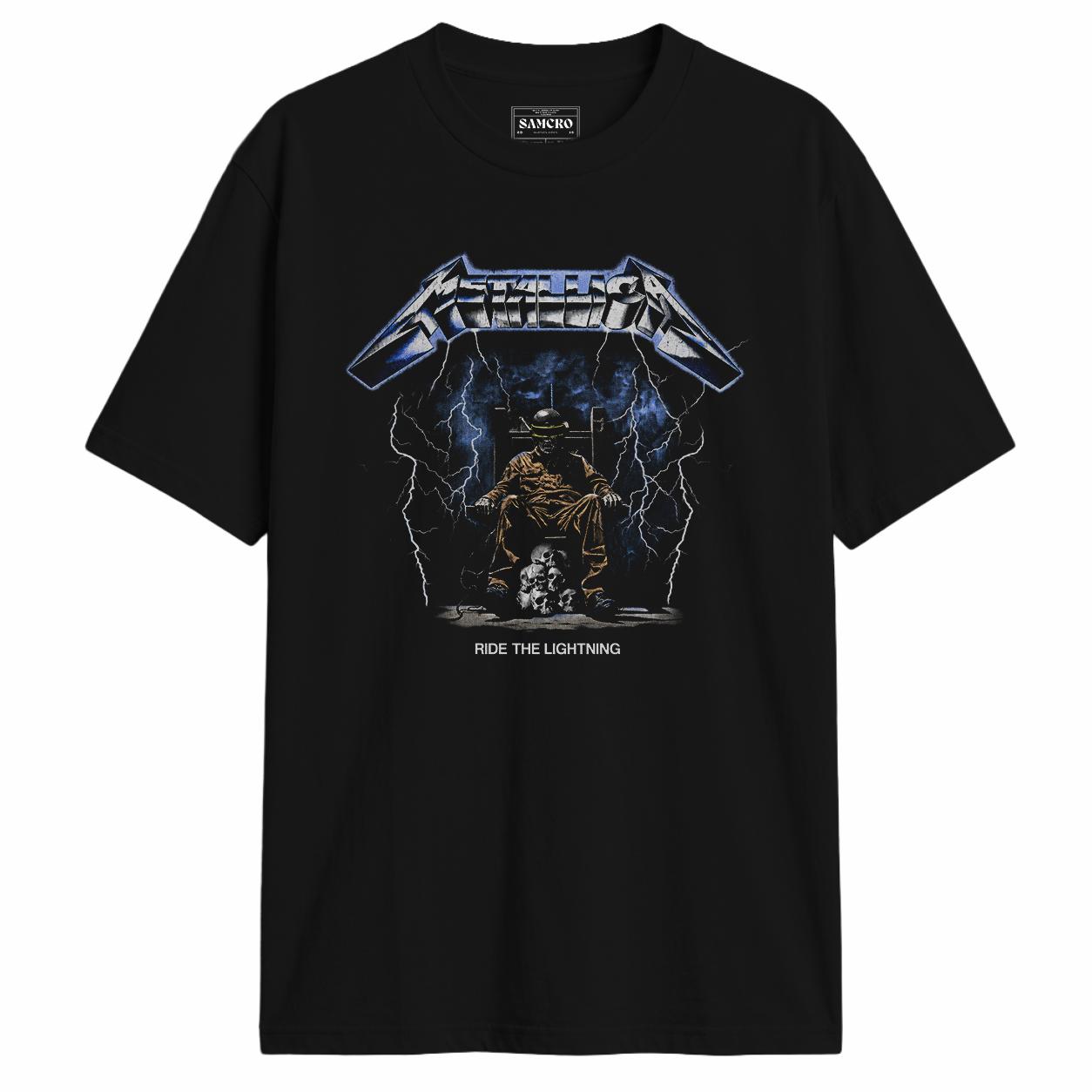 Metallica - Ride the Lightning en color Negro — vista frontal