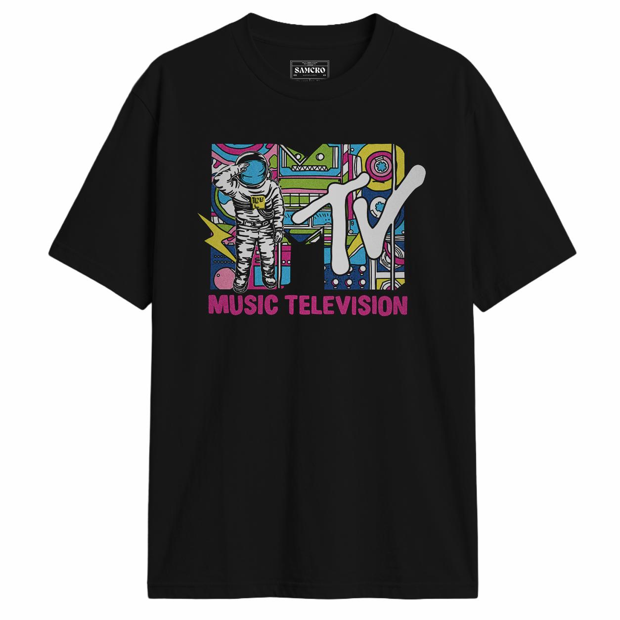 MTV - Moonman Doodle Logo en color Negro — vista frontal