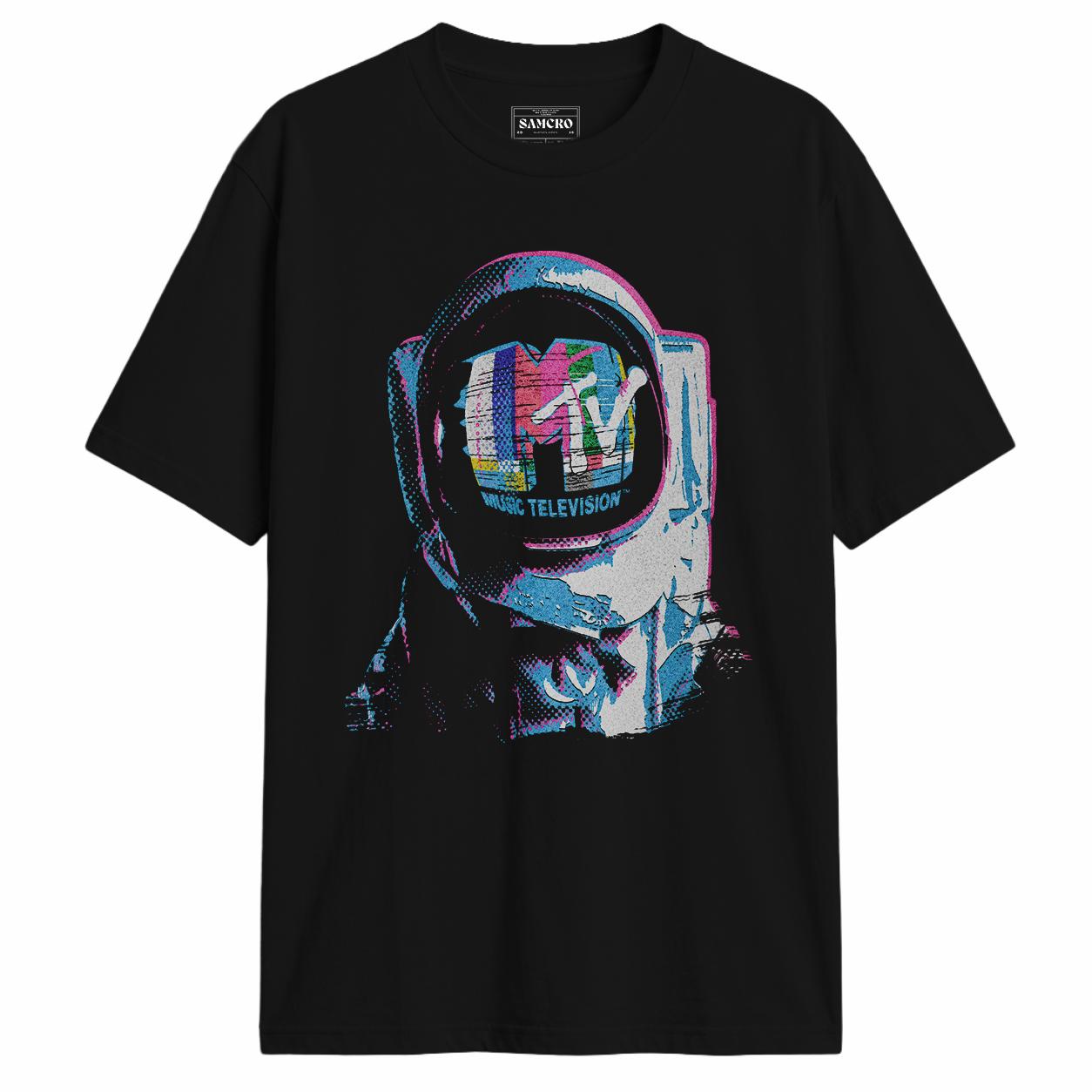 MTV - Moonman Helmet Glitch en color Negro — vista frontal