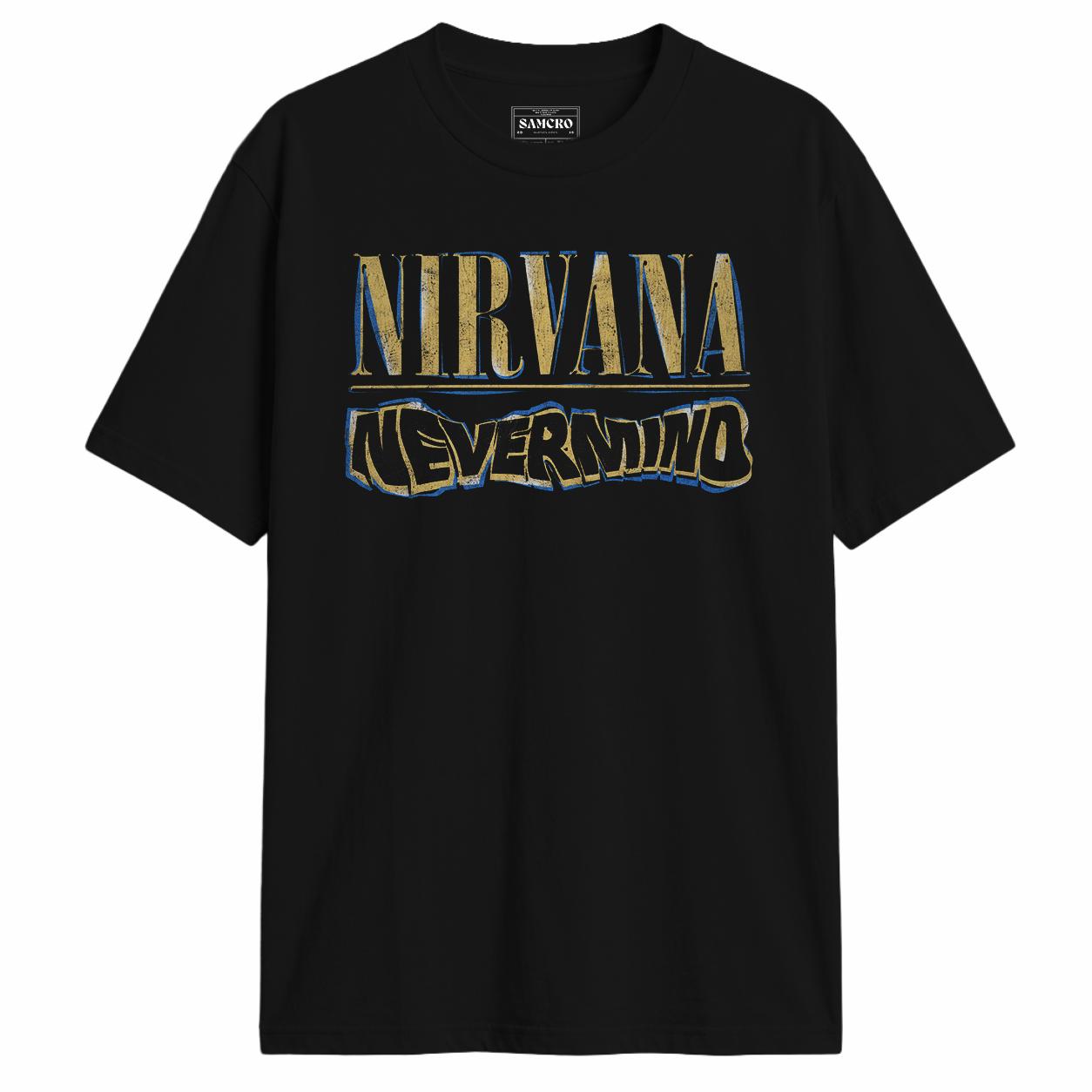 Nirvana - Nevermind Gold Logo en color Negro — vista frontal