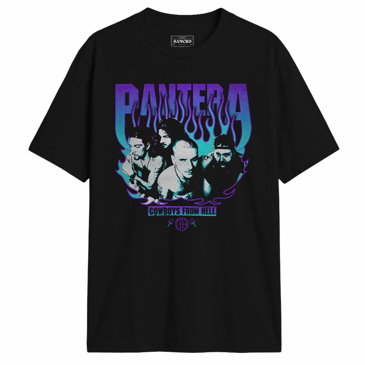 Pantera - Cowboys from Hell Purple Flames en color Negro — vista frontal