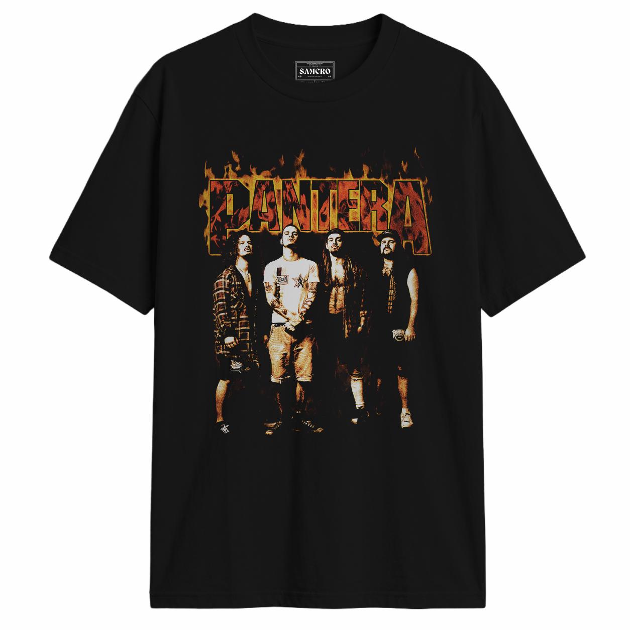 Pantera - Flames Band Photo en color Negro — vista frontal