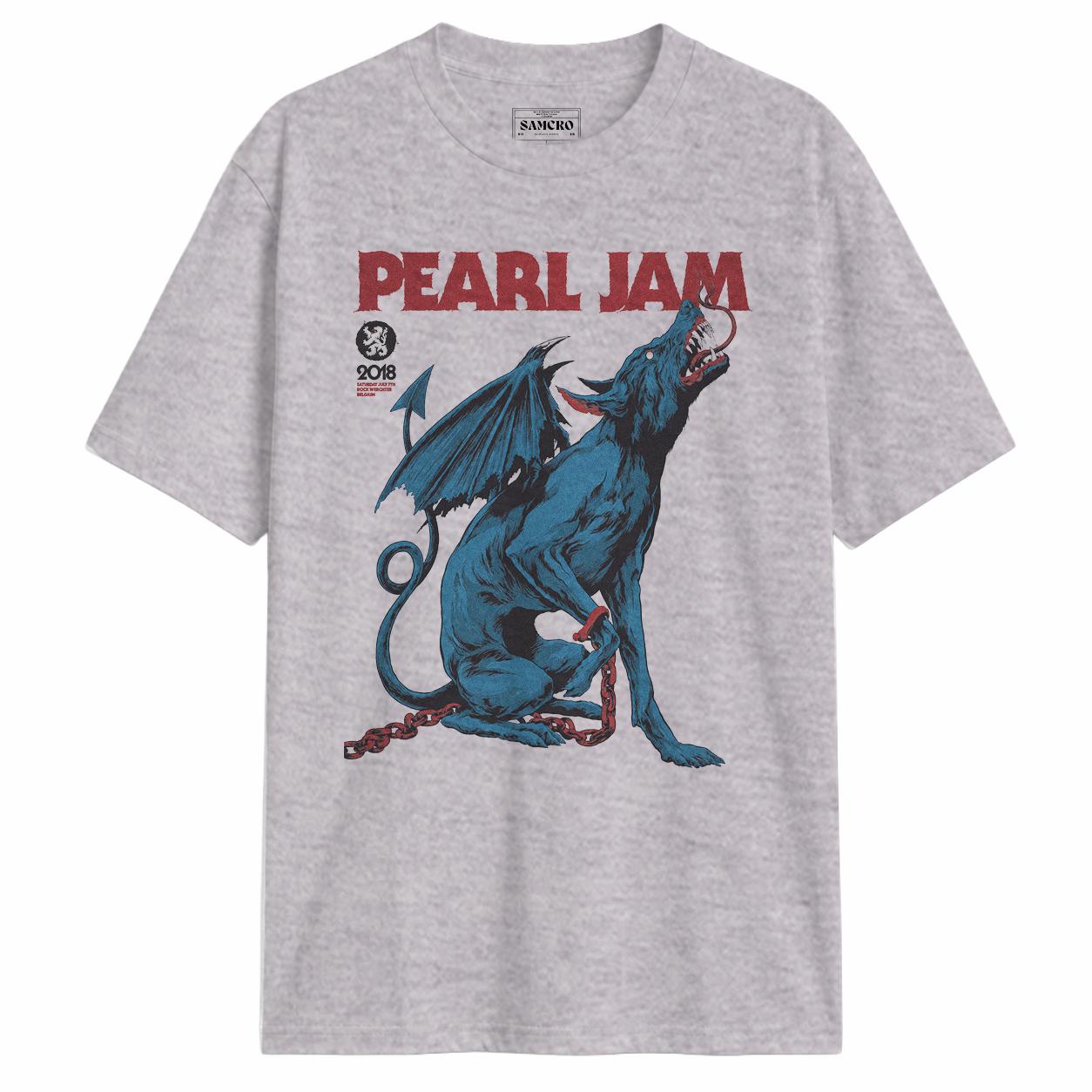 Pearl Jam - Chained Winged Hound Werchter 2018 en color Gris — vista frontal