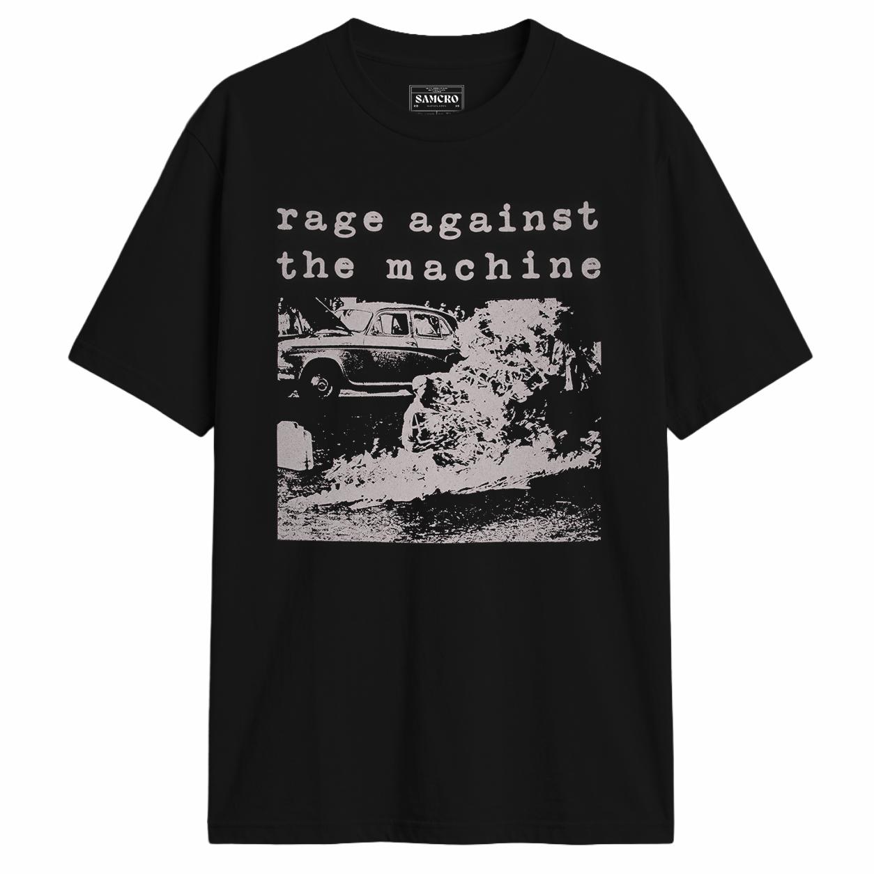 Rage Against the Machine - Burning Monk en color Negro — vista frontal
