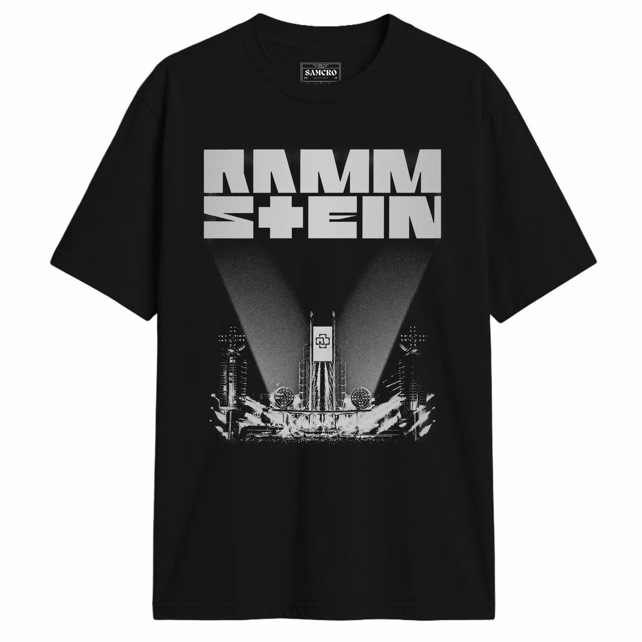 Rammstein - Escenario Bandera Cruz en color Negro — vista frontal
