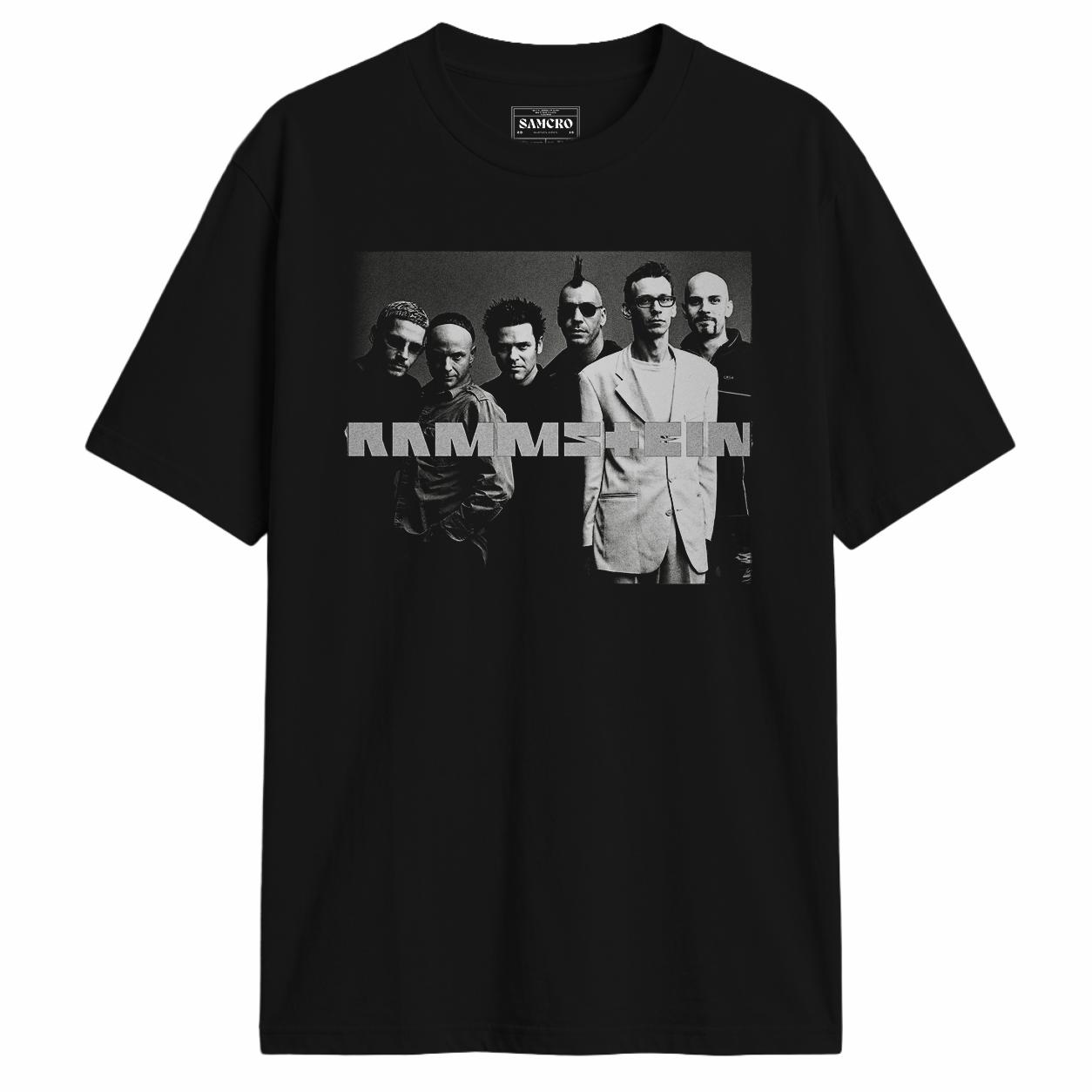 Rammstein - Foto Banda Traje Claro en color Negro — vista frontal