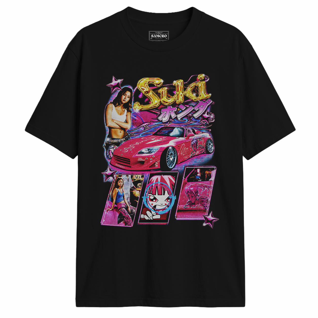 Rápido y Furioso - Suki Honda S2000 Rosa en color Negro — vista frontal