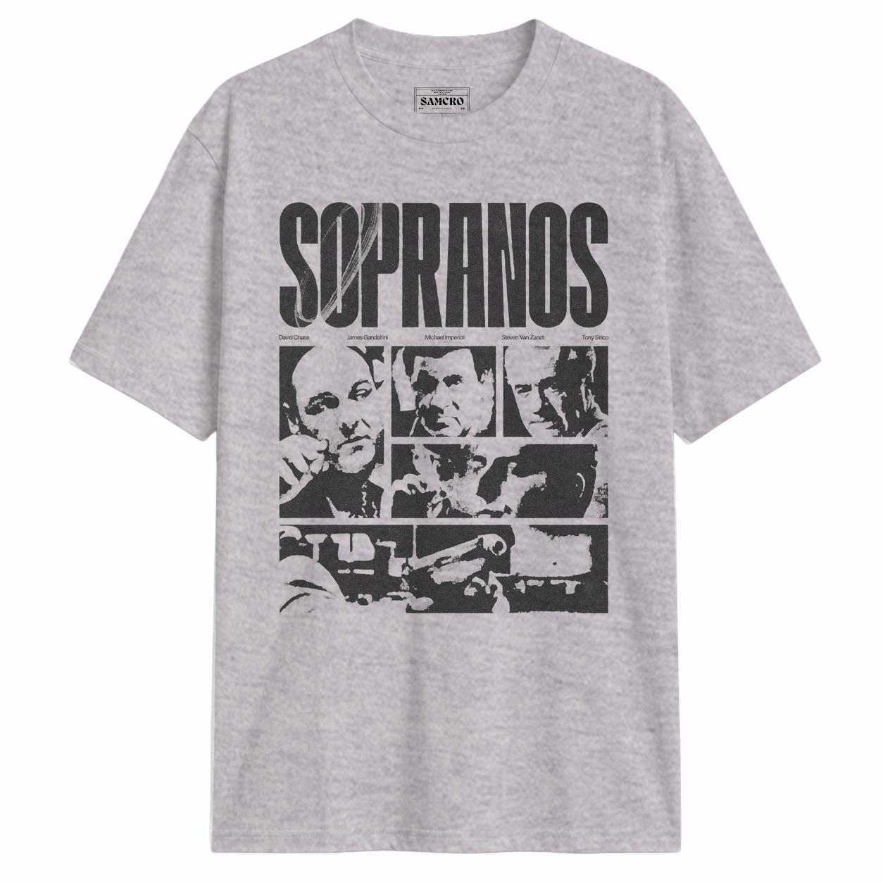 The Sopranos - Cast Halftone BW — Gris