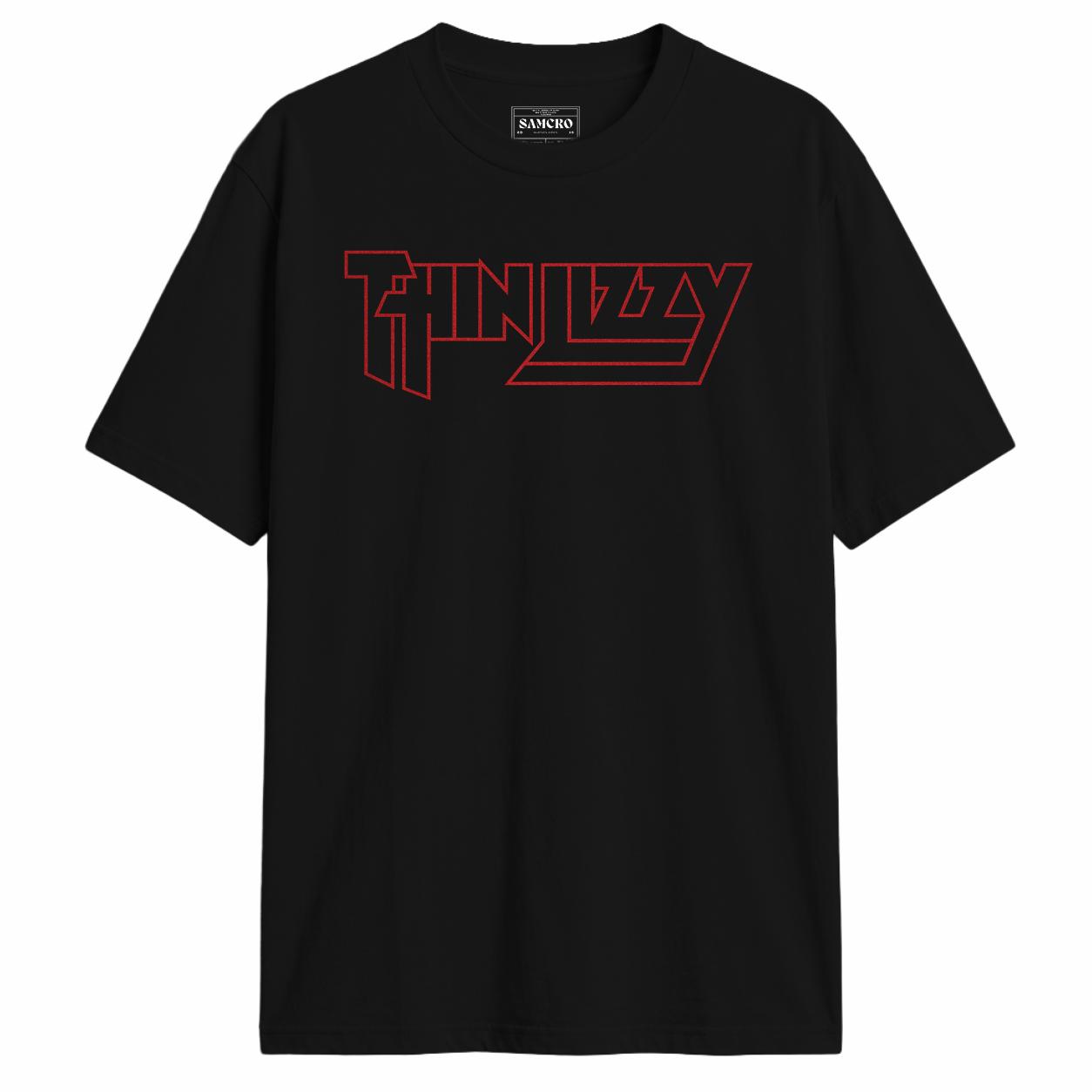 Thin Lizzy - Classic Logo Rojo en color Negro — vista frontal