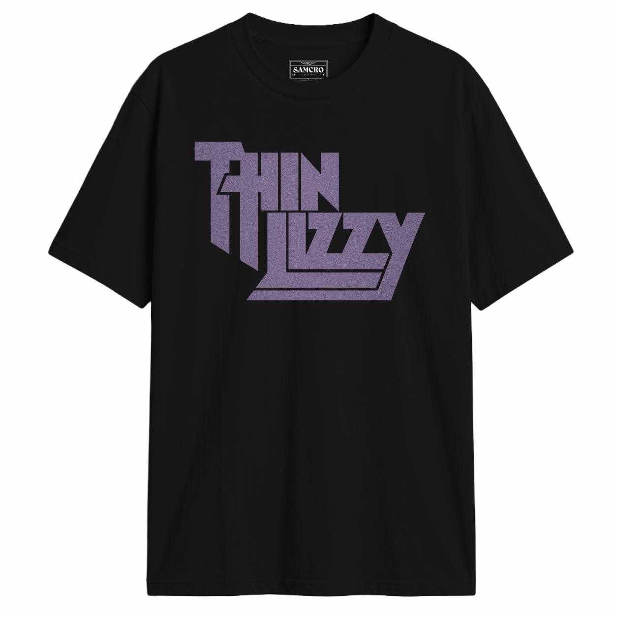 Thin Lizzy - Pastel Logo Violeta en color Negro — vista frontal