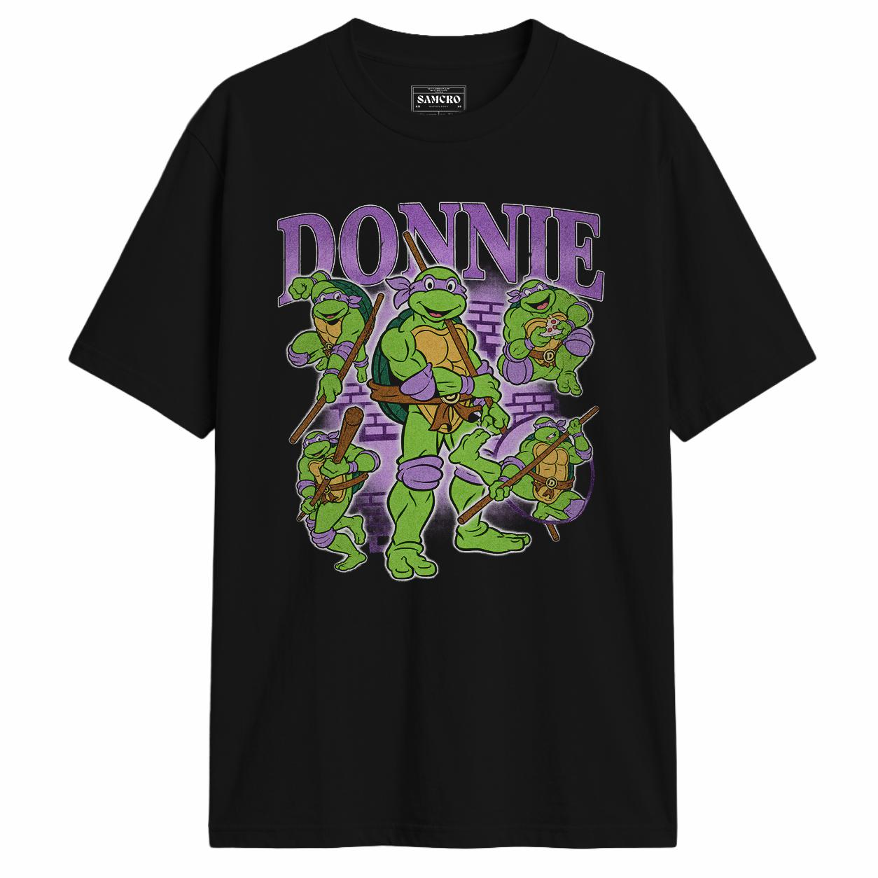 Tortugas Ninja - Donatello Donnie Collage en color Negro — vista frontal