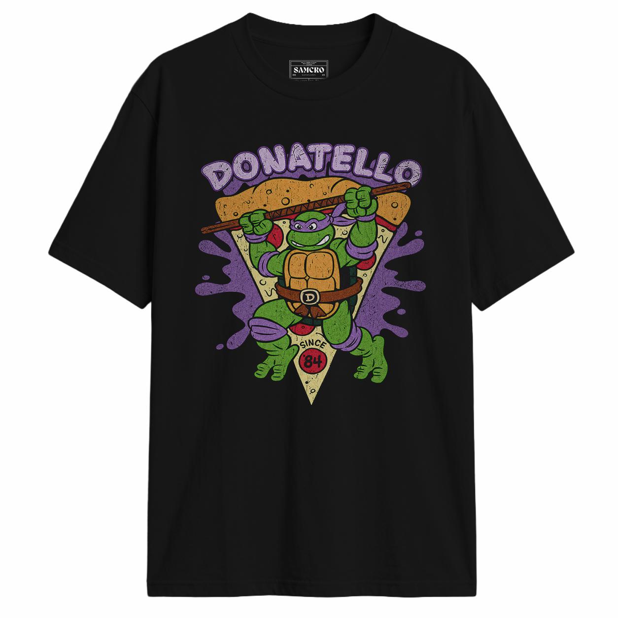 Tortugas Ninja - Donatello Pizza Since 84 en color Negro — vista frontal