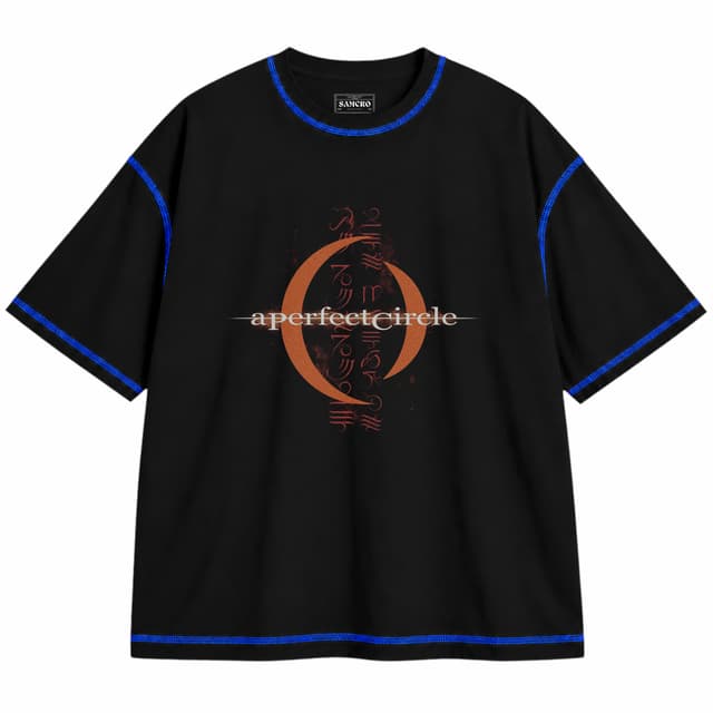 A Perfect Circle - Mer de Noms — Unisex oversize, Negro con costura azul