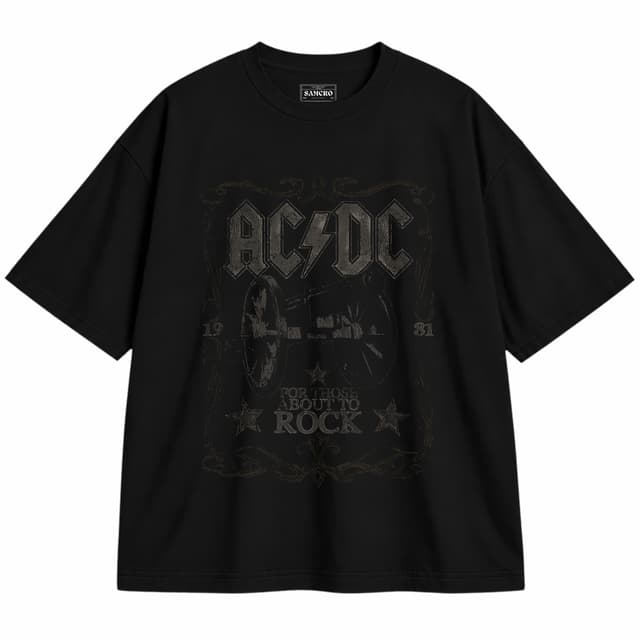 AC/DC 34 — Unisex oversize, Negro