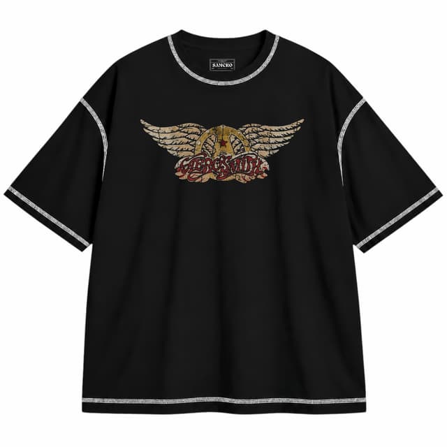 Aerosmith - 1994 — Unisex oversize, Negro con costura blanca