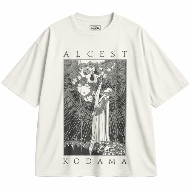 Alcest - Faces Skull Inverted — Unisex oversize, Crema