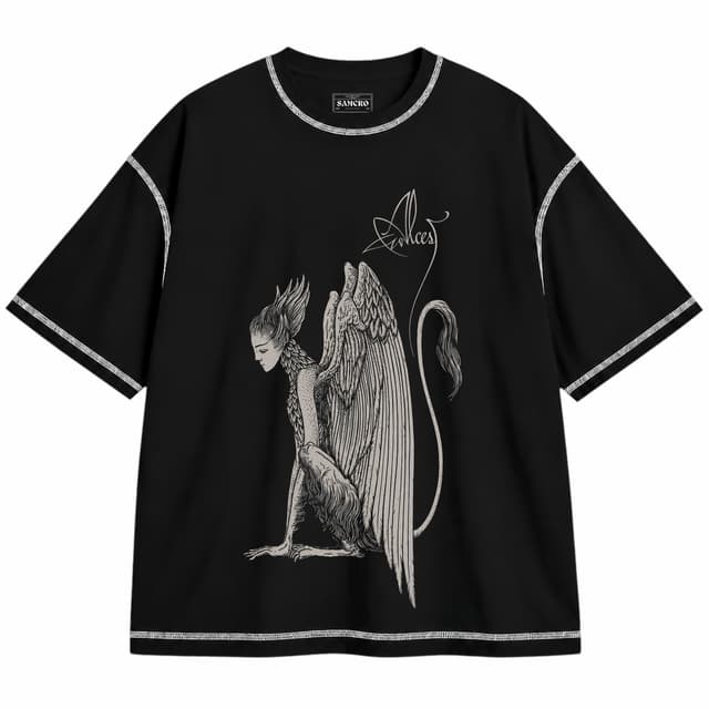 Alcest - Inverted Spiritual Instinct — Unisex oversize, Negro con costura blanca