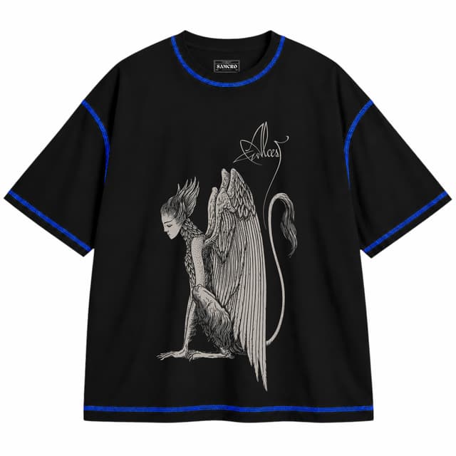 Alcest - Inverted Spiritual Instinct — Unisex oversize, Negro con costura azul