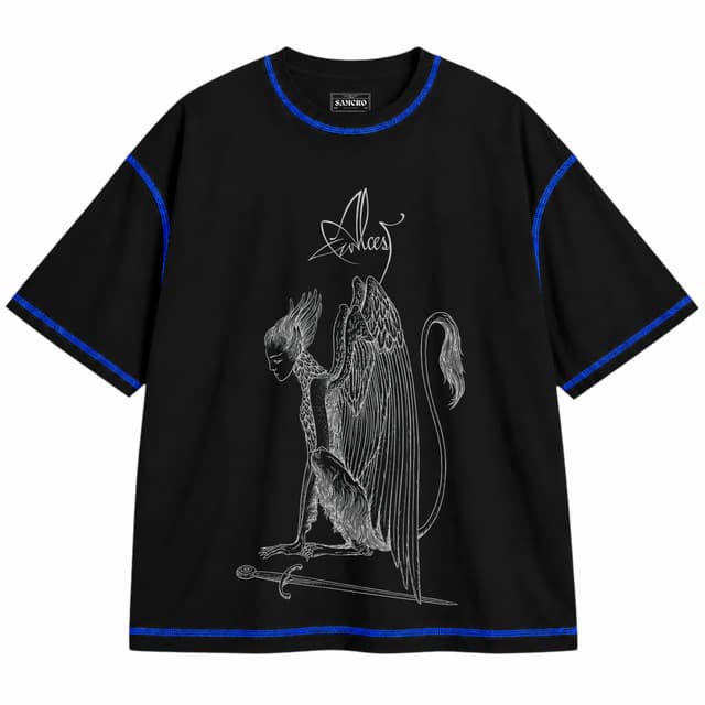 Alcest - Spiritual Instinct — Unisex oversize, Negro con costura azul