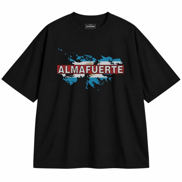 Almafuerte 4 — Unisex oversize, Negro