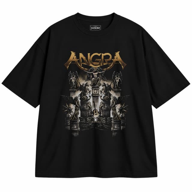 Angra - Acustico — Unisex oversize, Negro