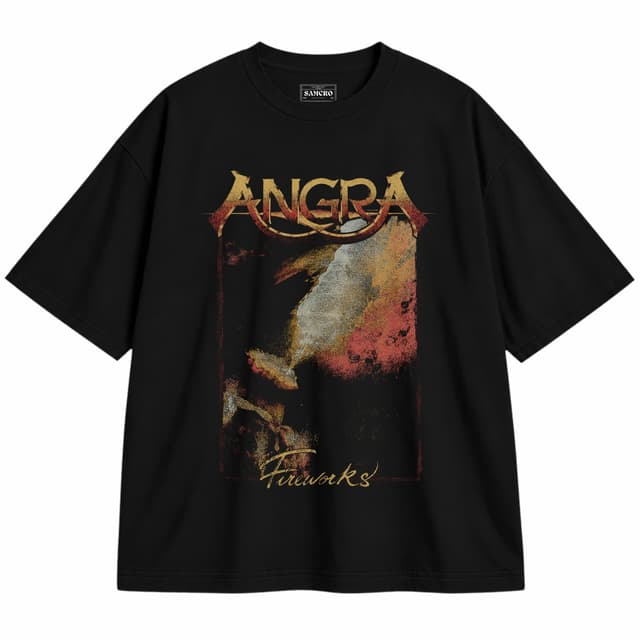 Angra - Fireworks 35th — Unisex oversize, Negro