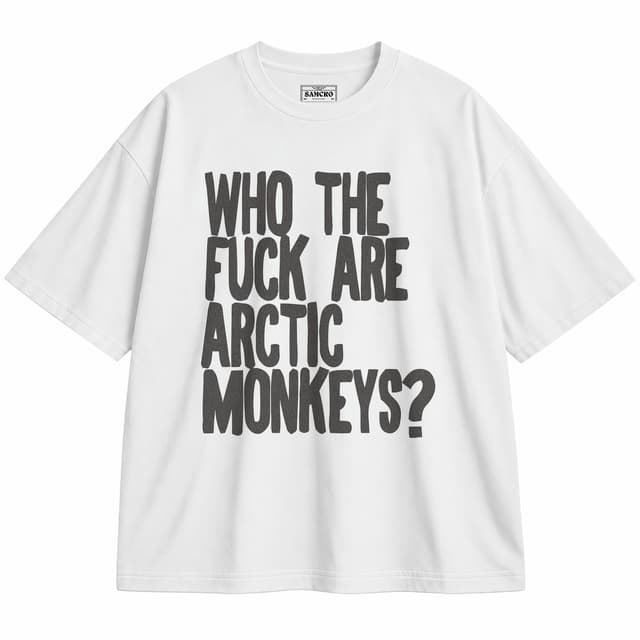 Arctic Monkeys 10 — Unisex oversize, Blanco