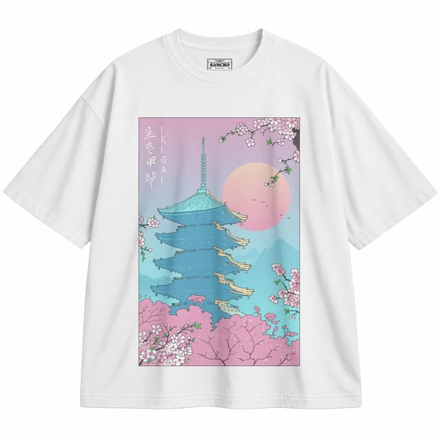 ARTE JAPONÉS 12 — Unisex oversize, Blanco