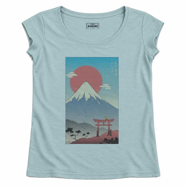 ARTE JAPONÉS 16 — Mujer recta, Celeste
