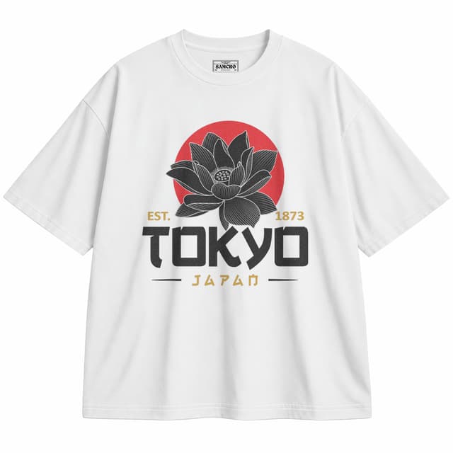 ARTE JAPONÉS 21 — Unisex oversize, Blanco
