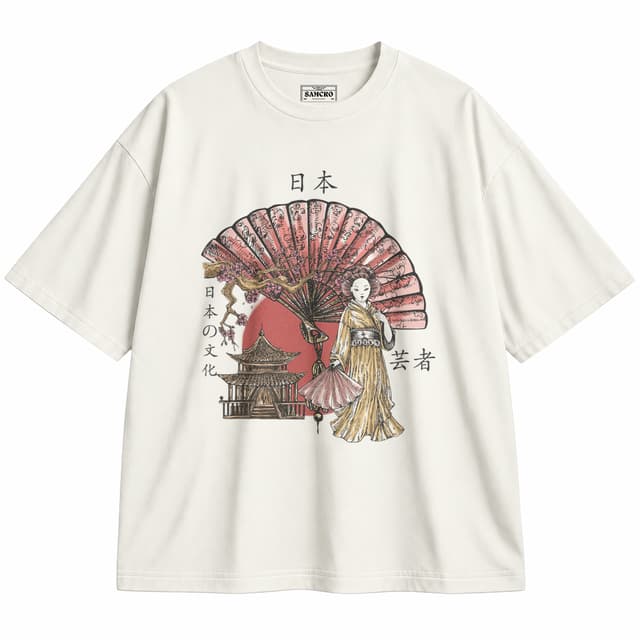ARTE JAPONÉS 25 — Unisex oversize, Crema