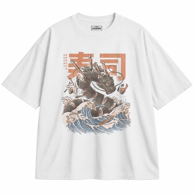 ARTE JAPONÉS 26 — Unisex oversize, Blanco