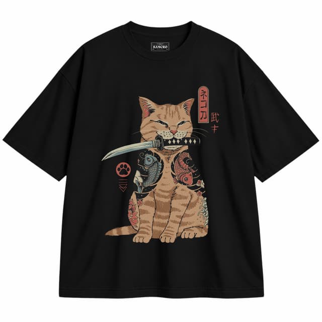 Arte japonés 7 — Unisex oversize, Negro