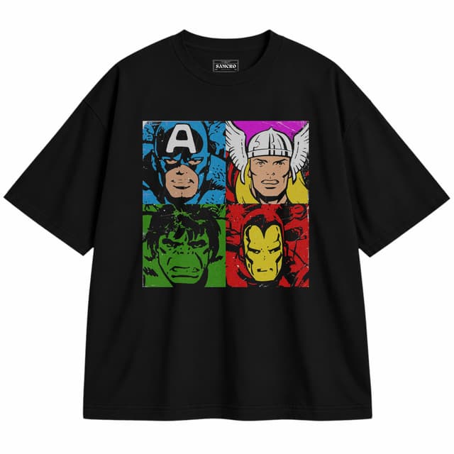 Avengers 1 — Unisex oversize, Negro