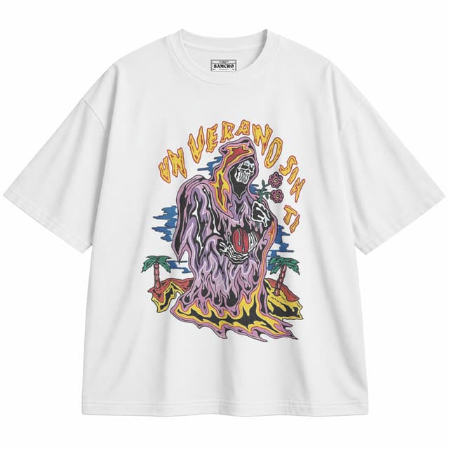 Bad bunny 3 — Unisex oversize, Blanco
